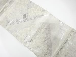 色紙重ねに花鳥模様織り出し　袋帯